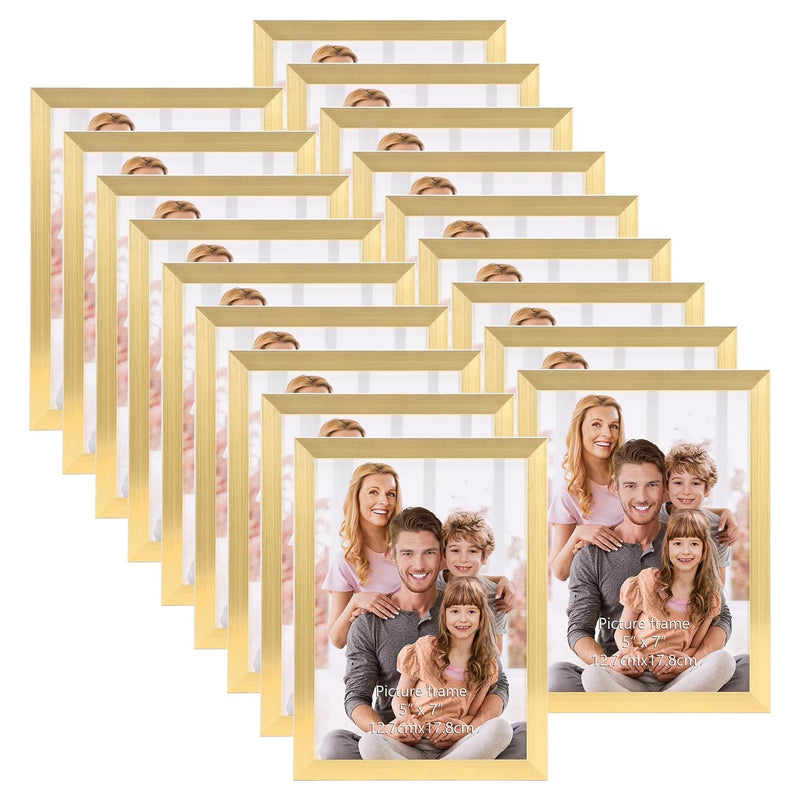 5X7 Gold Picture Frame Bulk, Multi 5 X 7 Photo Frames For Wall Hanging Or Tabl
