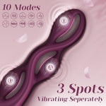 G Spot Vibrator Adult Toy - Premium Triple Vibrators With 10 Modes, Silent Vibrator Ipx7 Waterproof Full Silicone Women Sex Toys, Clitoral Anal Beeds Nipple Toys Adult Toys For Women Men Couple