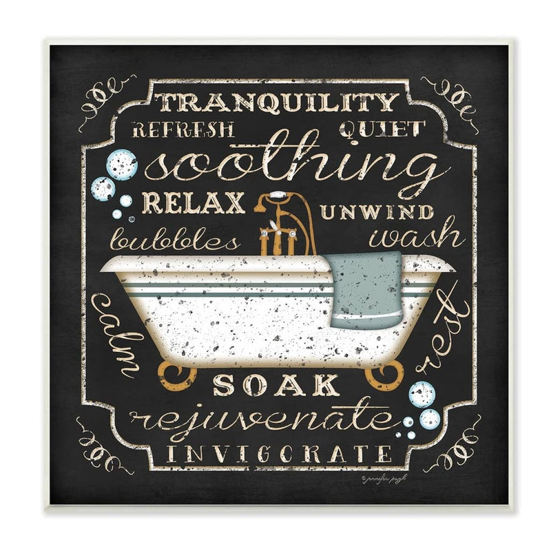 The Stupell Home Decor Collection Tranquility Tub Icon Textual Bathroom Art Wa