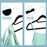 Velvet Hangers Non Slip Felt Hangers, 30 Pack Black Velvet Hangers Clothes Hangers Space Saving Slim Hangers with 360 Degree Swivel Hook for Suits Coats, Jackets, Pants, and Dress Clothes