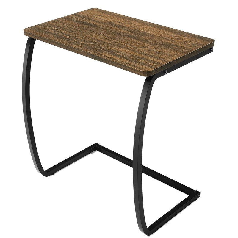 Side Table, End Table, Vintage C-Shaped Couch Table For Sofa Laptop Coffee Sna