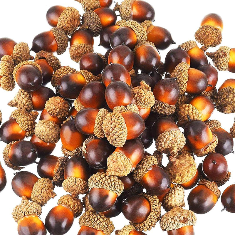 100 Pieces Craft Acorns Artificial Acorn Decor Fake Fruit Props Acorns Decorat