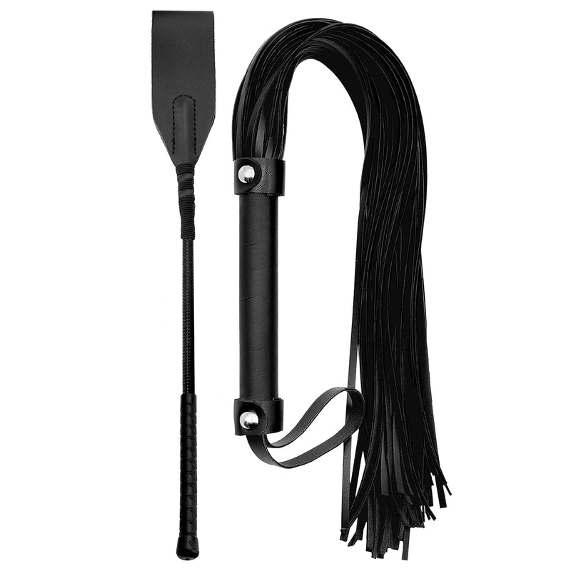 Riding Crop For Adults Bedroom And Sex Whip Bdsm Flogger For Couples - 2Pcs Spanking Set For Bedroom