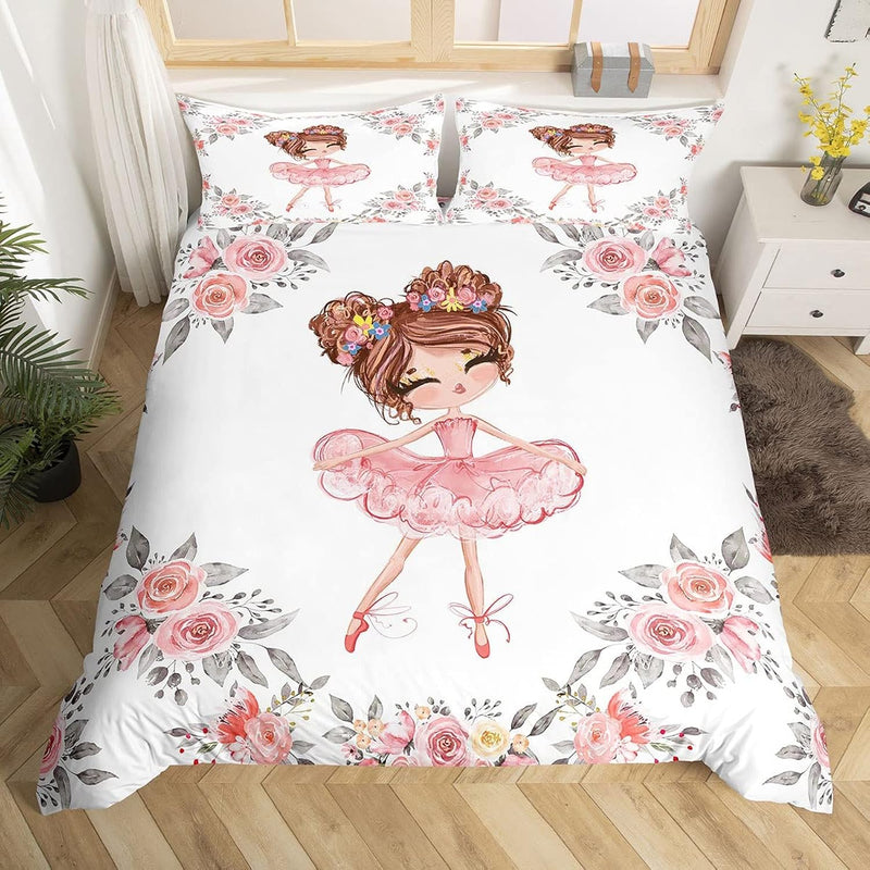 Ballet Bedding Sets Twin For Girls Kids Ballerina Design Duvet Cover Cute Litt