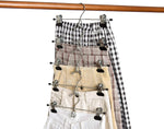 12 Pack Heavy Duty Add on Metal Pants Skirt Hangers, Stackable Add-on Metal Clothes Hangers with 2-Adjustable Clips, Cascading Clip Hangers Space Saving for Jeans, Slacks
