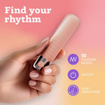 Bullet Vibrator By - Rechargeable & Waterproof Vibrator Bullet With 10 Pleasure Modes, Body-Safe Silicone, Discreet Women'S Sex Toy, Adult Sex Toy, 3.8? × 0.7? (Pastel Pink)