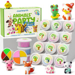 Air Dry Clay Modeling Set for Kids, 12 Animals Theme Party, Perfect for Art and Creativity