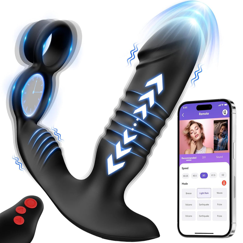 Prostate Massager Vibrating Butt Plug - 3 In 1 Male Sex Toys For Men W BlessMyBucket Prostate Massager Vibrating Butt Plug - 3 In 1 Male Sex Toys For Men W BlessMyBucket