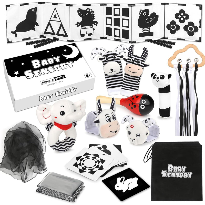 Black And White High Contrast Baby Toys For 0 1 2 3 Months Newborn, Sensory