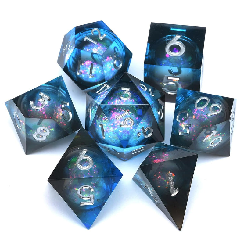 Liquid Core Quicksand Resin Dnd Dice, Sharp Edge Dungeons And Dragons Polyhedr