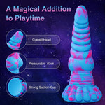 Huge Thick Silicone Dragon Dildo with Suction Cup - 8.7" Knot Design