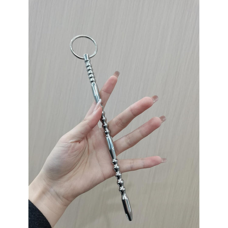 210Mm Stainless Steel Multi Beads Metal Urethral Penis Plug Urethral Sound Stimulation Stick Sounding Beads Dilator Solid Rod Toy Bdsm