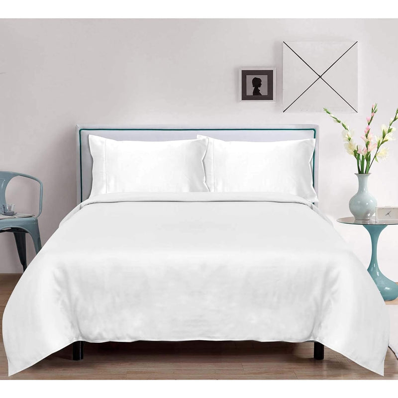 Duvet Cover Queen Size- 100% Organic Eucalyptus Tencel Lyocell Duvet Cover Set