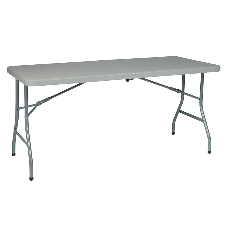 Resin Rectangle Center-Folding Portable Table For Picnics, Camping, And Tailga