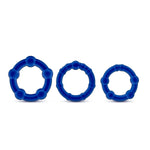 Adult Sex Toys - Stay Hard Beaded Cock Ring Set - Super Elastic Erection Enhancer Penis Rings - Tear Resistant - One Size Fits All - Sexual Wellness Pleasure For Men, Couples - Blue