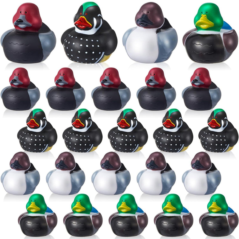 DEEKIN 24 Pcs Family Mallard Rubber Duck 2 Inch Cool Floating Decoy Rubber
