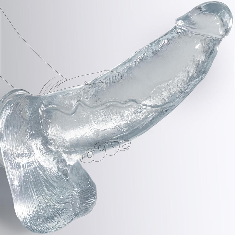 13 Inch Extra Large Girthy Dildo, 2.83'' Diameter Huge Thick Clear Dildo Big Cock With Tapered Glans & Suction Cup For Hands-Free Play, Realistic Massive Penis Adult Toy For Vaginal G-Spot & Anal Play