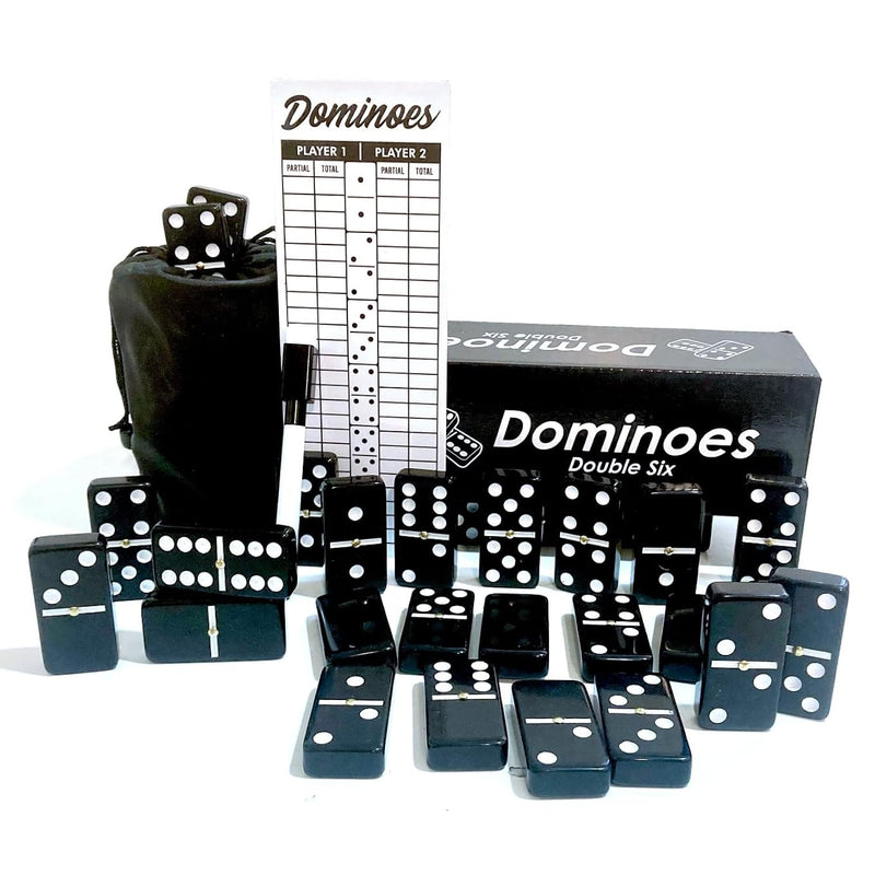 Double Six Dominoes Set Large Size With Reuseable Score Pad & Pen Comes With T