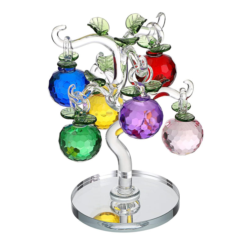 Crystal Apple Tree Ornament Artificial Apple Tree Figurine Decorative Apple Tr