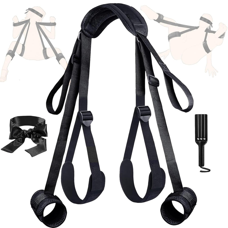 Bdsm Bondage Restraints Sex Swing Kit, 3 Pcs Bondage Gear & Accessories, Adult Toys Sex Straps Neck To Wrist Thigh Sex Sling & Ankle Kits With Adjustable, Couples Sex Toys