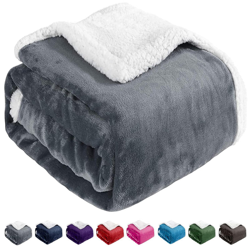 Sherpa Fleece Throw Blankets, Soft Fluffy Flannel Plush Blanket And Throw, Fuz