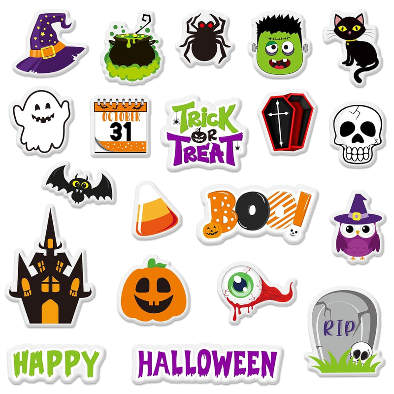 40Pcs Halloween Thick Gel Clings Pumpkin Black Cat Ghost Bat Window Gel Decals