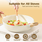 Ceramic Cookware Sets, Pots and Pans Set Nonstick, 14-Piece Induction Cookware, Non-toxic Healthy Non Stick Kitchen Cooking Set, with Frying Pans Set, PFAS PTFE PFOA PFOS Free