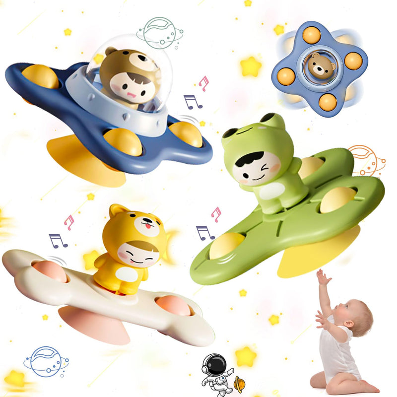 3Pcs Suction Cup Spinner Toy For Baby 12 18Months, Bath Toys For 2 Year Old Bo