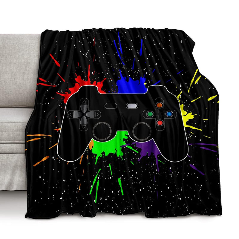 Lirs Bedding Gaming Throw Blanket 60" X 50’’ Super Soft, Fleece, Gamer Gift Fo