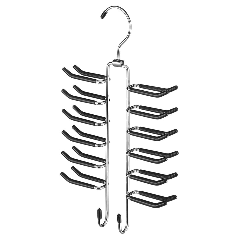 Swivel Tie Hanger With Belt Loops Chrome / Black