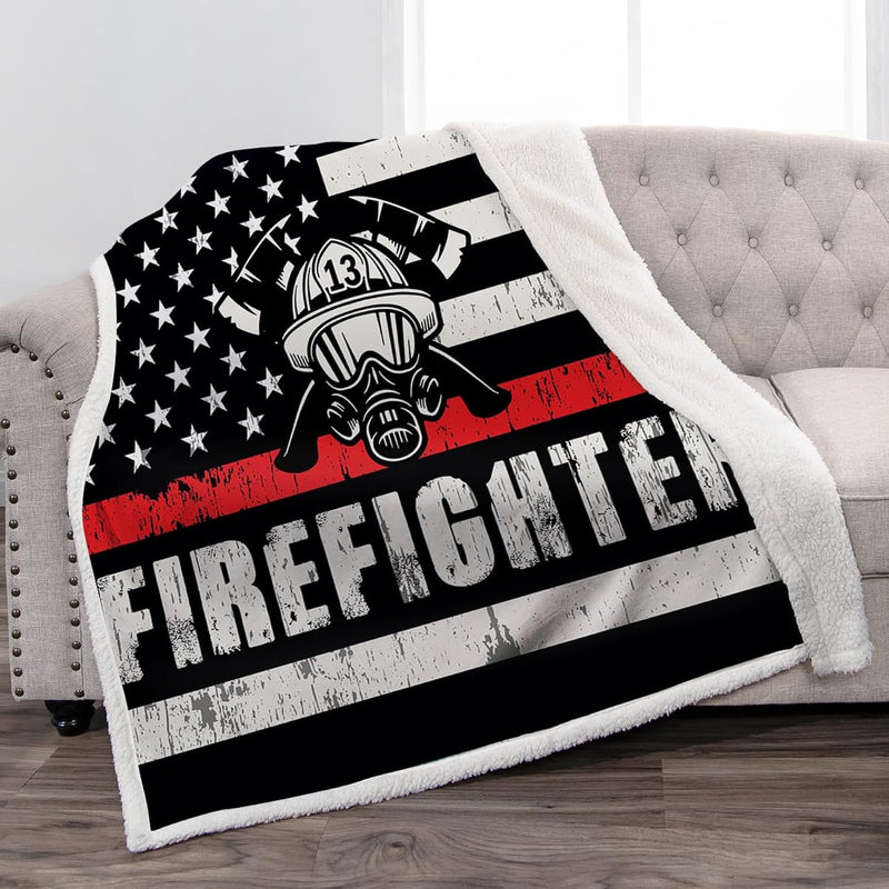 Firefighter Blanket Gifts For Fireman Men Boy Dad Husband Son Friend Adult Chi
