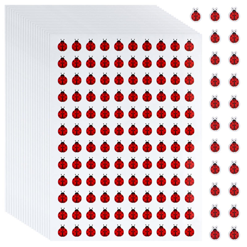 2400 Pcs Mini Ladybug Stickers for Crafts, Rewards, Scrapbooking & Party Favors