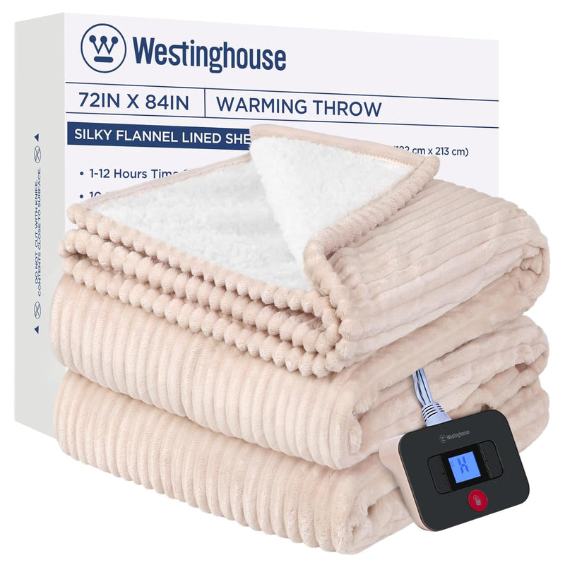 Heated Blanket Electric Blanket, 10 Heating Levels & 1 To 12 Hours Heating Tim