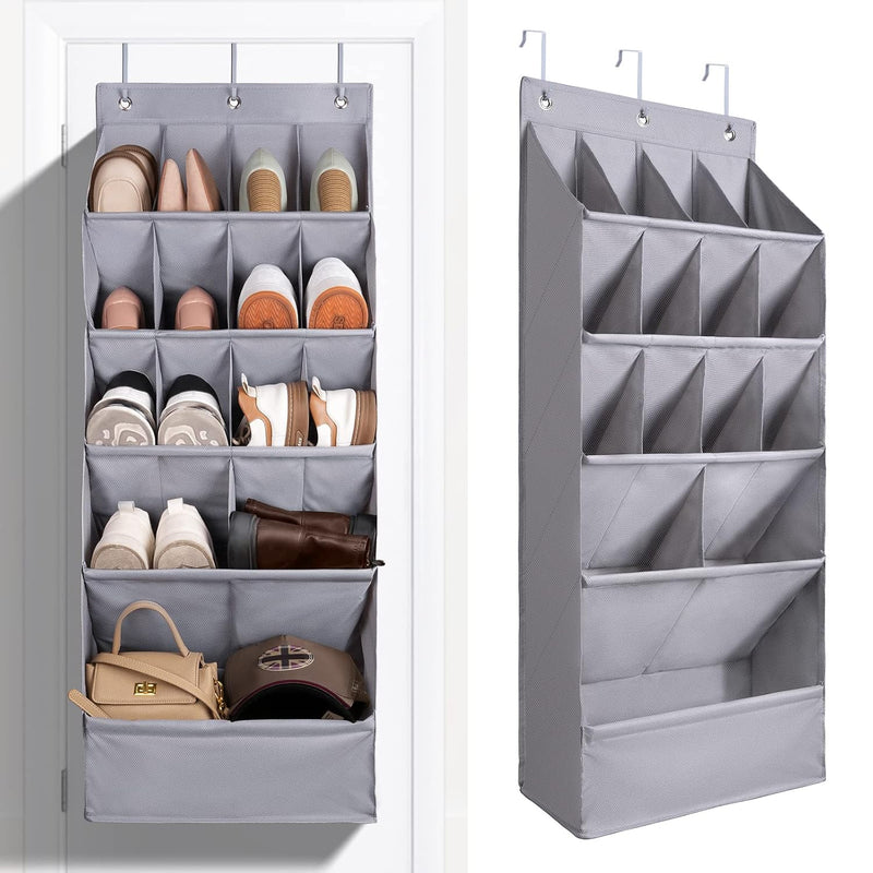 Over-The-Door-Shoe-Organizers, Hanging Shoe Organizers With Large Pocket Shoe Ho