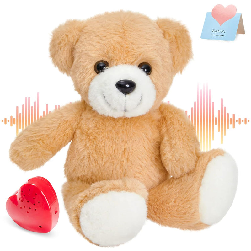 12" Heartbeat Teddy Bear Voice Recorder Plush Toy Stuffed Animal Soft Fuzzy