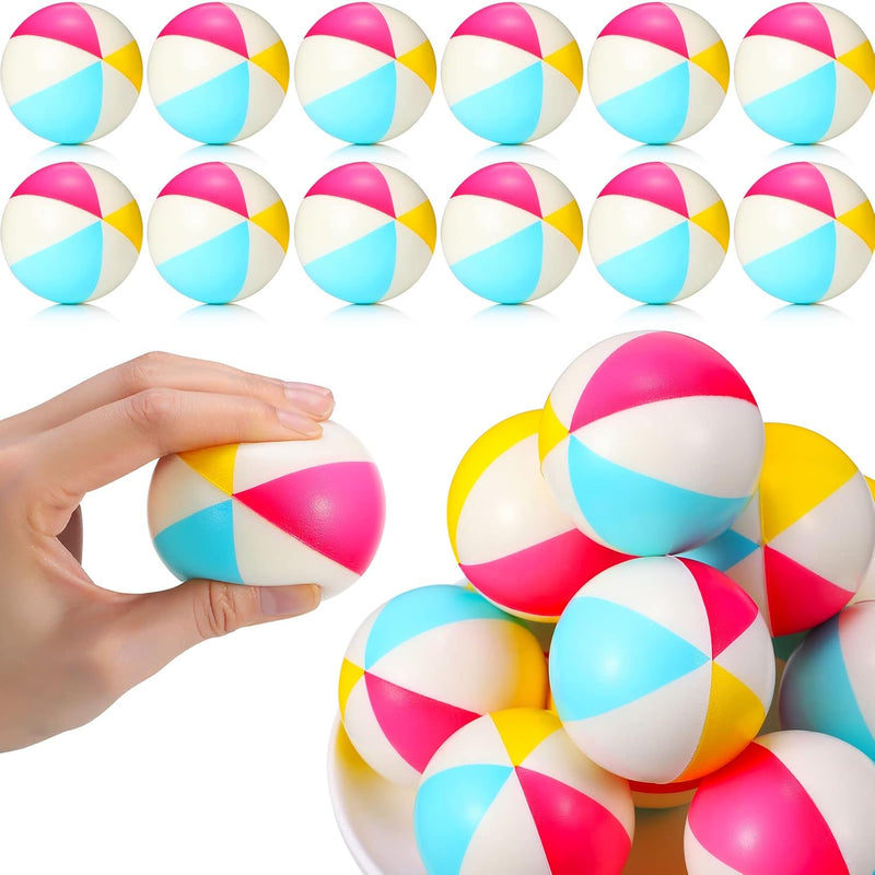Jerify 24 Pcs Mini Beach Stress Balls 2.5 Inch Foam PU Relief Stress Ball M