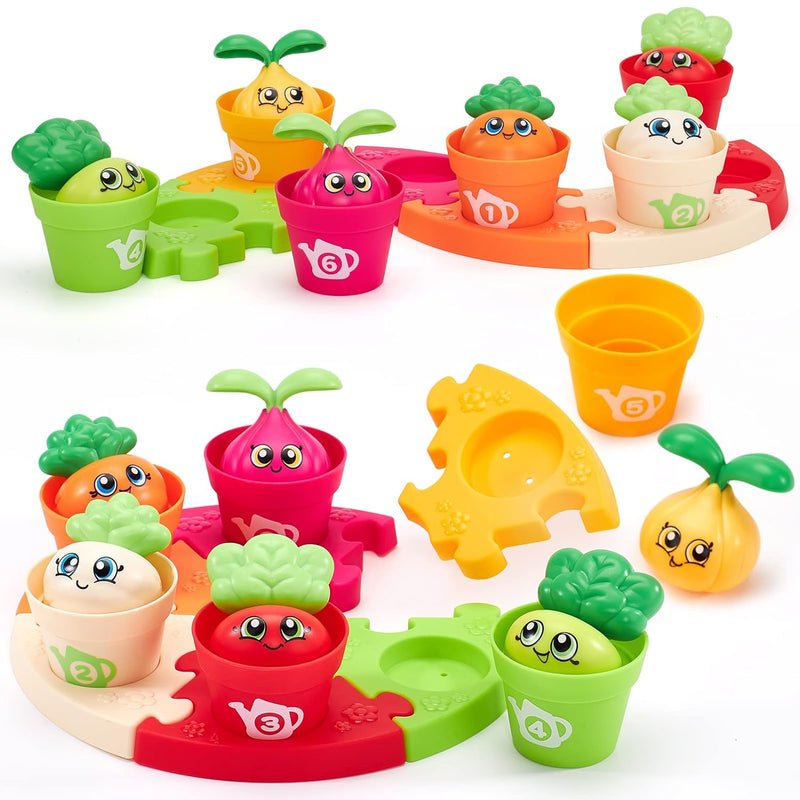 hahaland Montessori Toys for 1 Year Old Gifts - Puzzle & Garden Set - Color