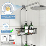 Shower Caddy, Upgraded Extended Length Shower Caddy Over Showerhead No Blocking to Shower Head, Rustproof Shower Organizer with Hooks Shampoo Soap Holder, Bathroom Large Hanging Shower Caddy