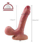 Silicone Dildo With Kliclok System For Premium Sex Machine - Realistic Dual Density Dildo For Men Women Couple