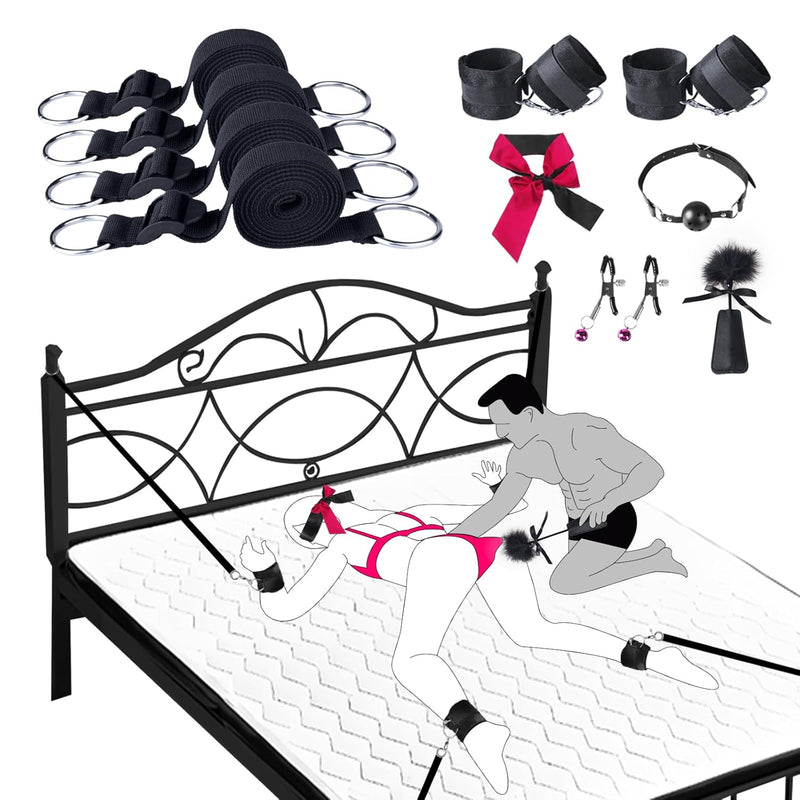 Sex Bondage Bdsm Toys Bed Bondage Bdsm Kit, Multifunctional Couple Sex Toys Bondage Handcuffs, 78.7 Inch Adjustable Bondage Sex Belt Couple Adult Toys And Male And Female Sex Slavery Game Accessories