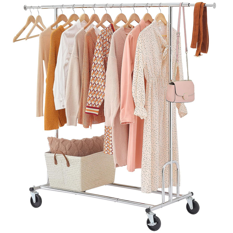 Heavy Duty Clothes Rack, Freestanding Commercial Clothing Garment Rack, Adjustab