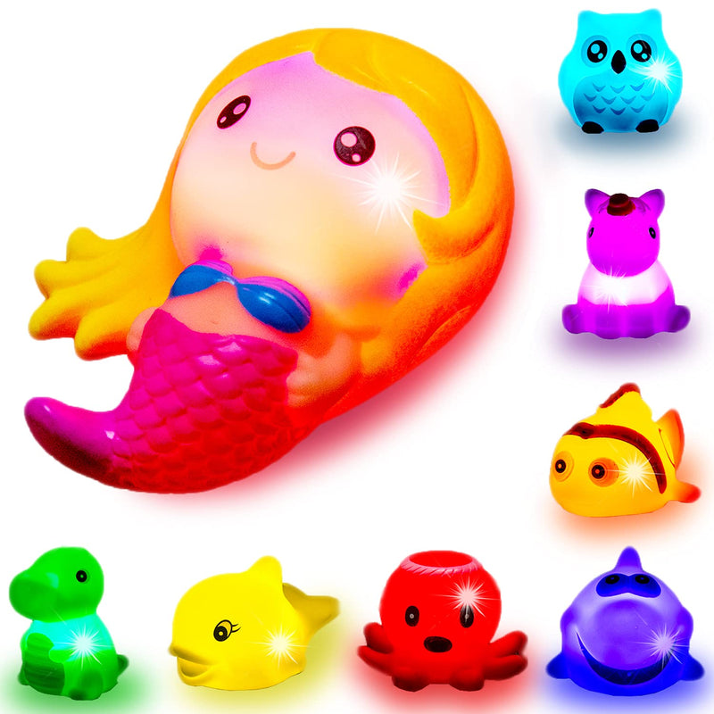 Bath Toys For Toddlers Baby 8 Pack Light Up Toys Bathtub Toy Flashing Colou