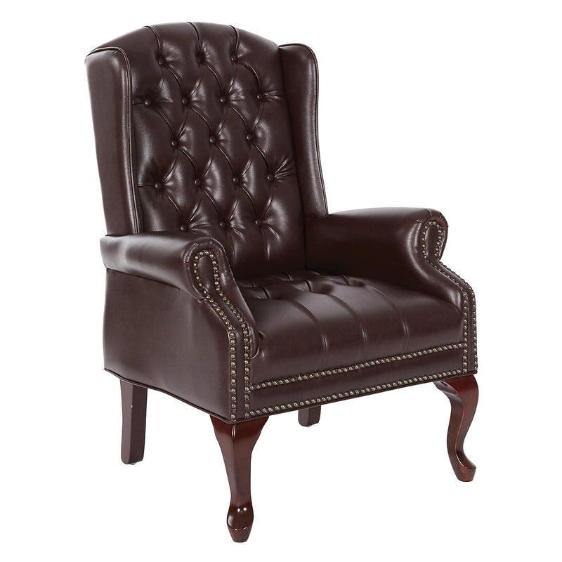 Tex Traditional Queen Anne Style Chair With Thick Padded Seat And Lumbar Suppo