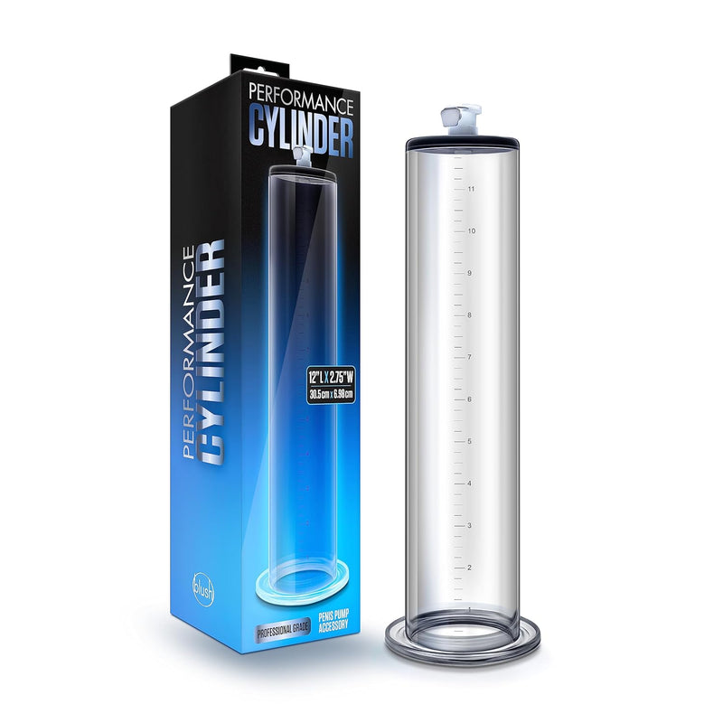 Performance Collection Penis Pump Systems Adult Sex Toy - 2.5 Inch, 12 Inch Acrylic Cylinder Laser Etched Measurements, Replacement Vacuum Tube, Nterchange Compatible, Male - Clear