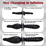 20 Inches Double-Side Inflatable Huge Dildo Anal/Butt Plug, Super Big/Long Body-Safe Silicone Threaded Dildo Vaginal Stimulation Prostate Massage, Lesbian Beginners And Pro Users Adult Sex Toys