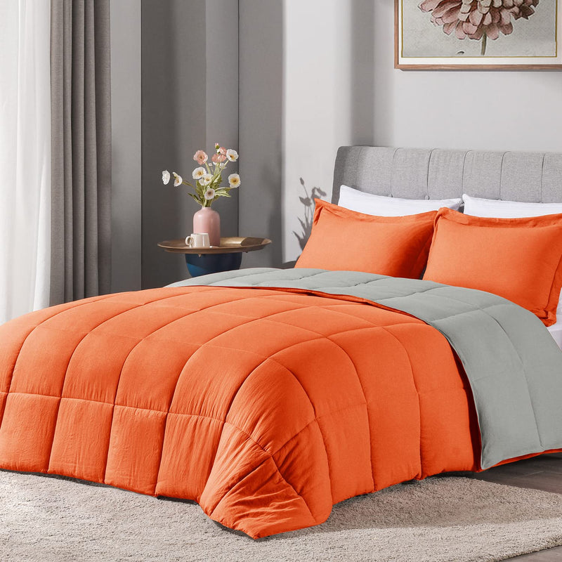 2Pcs Twin Size Comforter Sets - Ultra Soft Washed Microfiber Comforter Sets Fo
