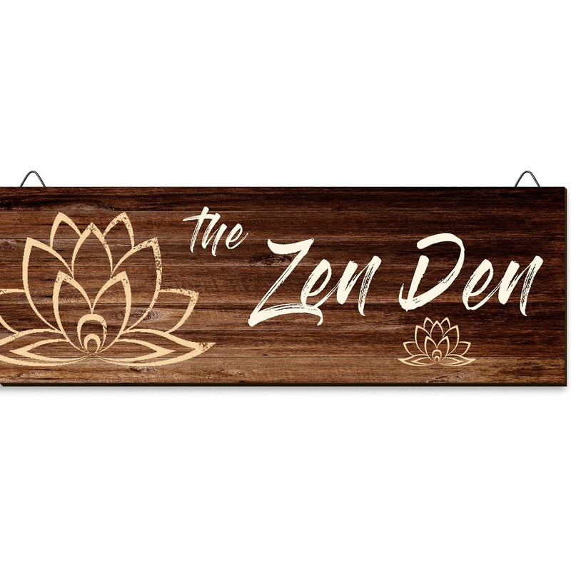 The Zen Den Wooden Wall Sign, 13.7 X 4.7 Inches Hippie Room Decoration With Ho