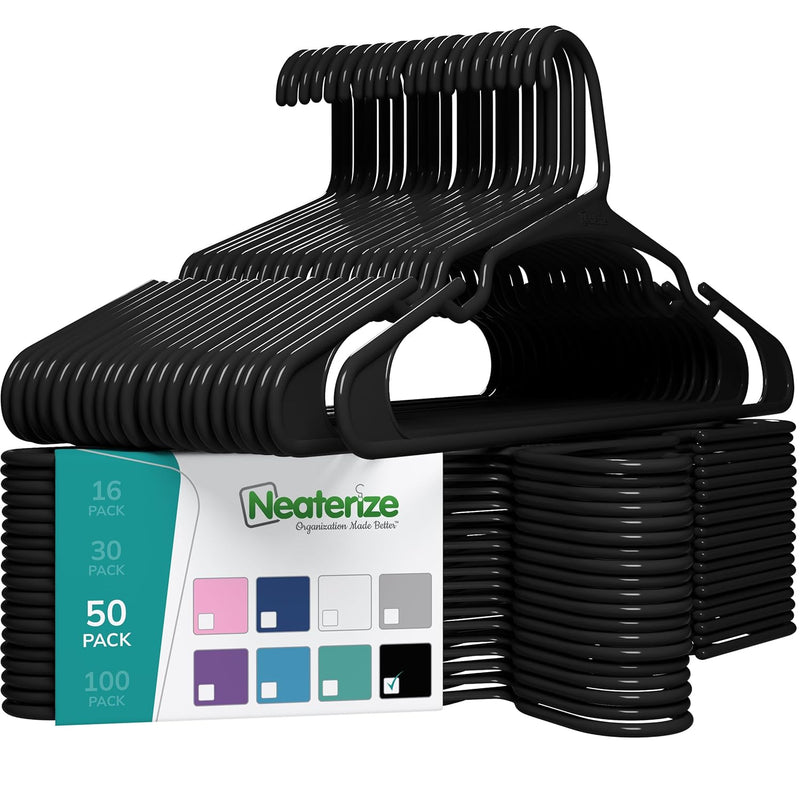 Clothes Hangers Plastic 50 Pack For Adults - Plastic Hangers, The Perfect Coat H