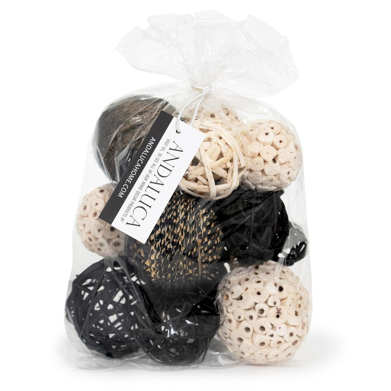 Decorative Balls Bag Bowl Filler Home Decor (Black & White)