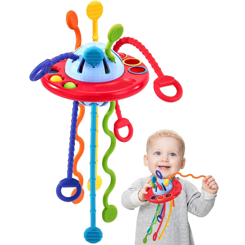 hahaland Toddler Toys - Silicone Pull String Toy for Toddlers 18M+ - Baby F